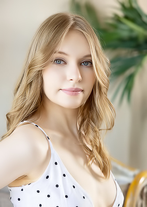 Sonya Elf Blue-eyed Beauty Fondles Her Perky Breasts Amorously